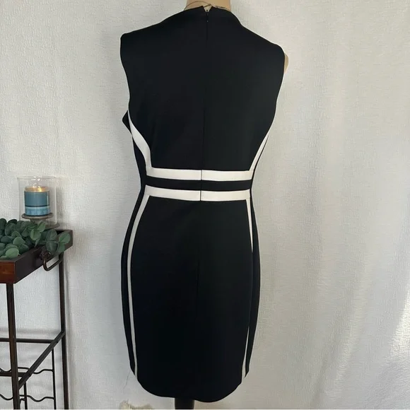 Calvin Klein Black and White Sheath Dress 14P - Picture 3 of 15